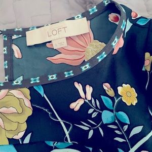 Loft floral silky shift dress